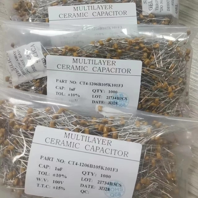 अखंड टिकाऊ अग्निरोधक सिरेमिक संधारित्र संक्षारण प्रतिरोधी 105K 100V