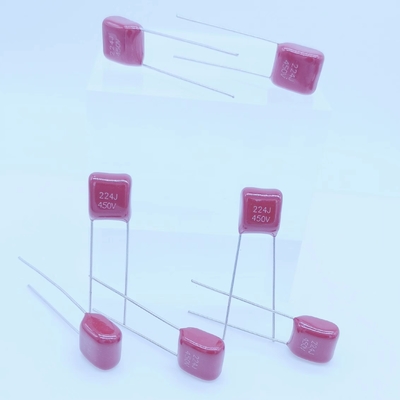 लाल धातुकृत पॉलीप्रोपाइलीन फिल्म छोटा संधारित्र 220nF 450VDC